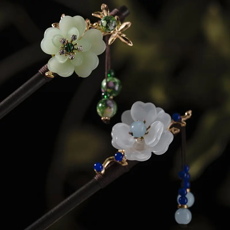 Fictional Hairpin Tassel Step Wooden Hairpin Imitation Ebony Headwear Disc Hair Han Clothes Accessories Hair-pulled Ancient Clothes Hair Women - Image 90