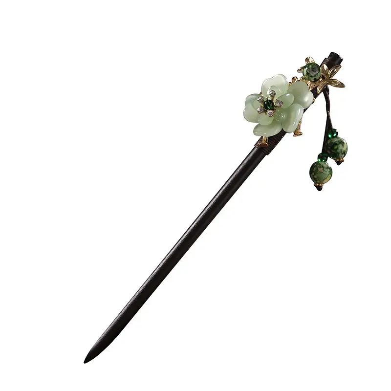 Fictional Hairpin Tassel Step Wooden Hairpin Imitation Ebony Headwear Disc Hair Han Clothes Accessories Hair-pulled Ancient Clothes Hair Women - Image 91