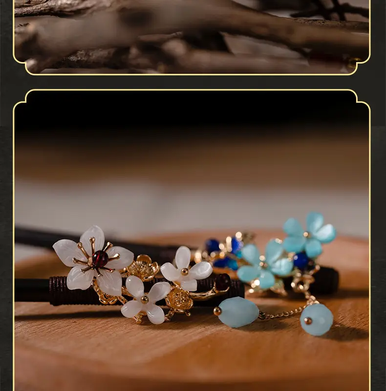 Fictional Hairpin Tassel Step Wooden Hairpin Imitation Ebony Headwear Disc Hair Han Clothes Accessories Hair-pulled Ancient Clothes Hair Women — feature 16