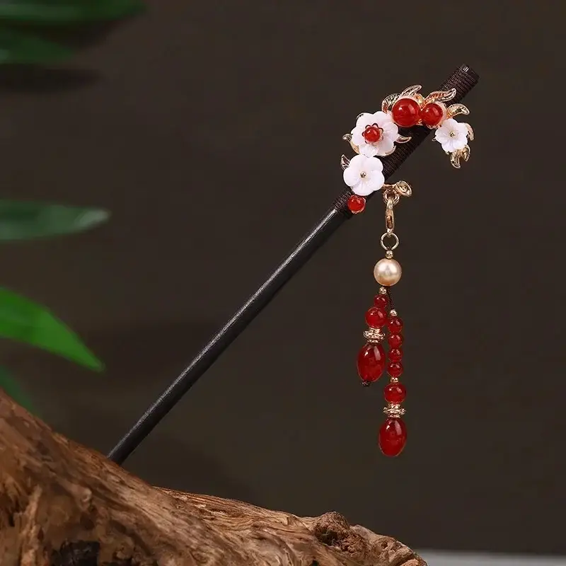 Fictional Hairpin Tassel Step Wooden Hairpin Imitation Ebony Headwear Disc Hair Han Clothes Accessories Hair-pulled Ancient Clothes Hair Women - Image 12