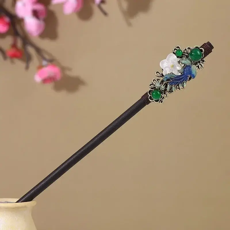 Fictional Hairpin Tassel Step Wooden Hairpin Imitation Ebony Headwear Disc Hair Han Clothes Accessories Hair-pulled Ancient Clothes Hair Women - Image 15