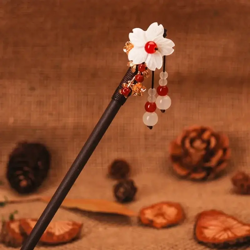 Fictional Hairpin Tassel Step Wooden Hairpin Imitation Ebony Headwear Disc Hair Han Clothes Accessories Hair-pulled Ancient Clothes Hair Women - Image 16