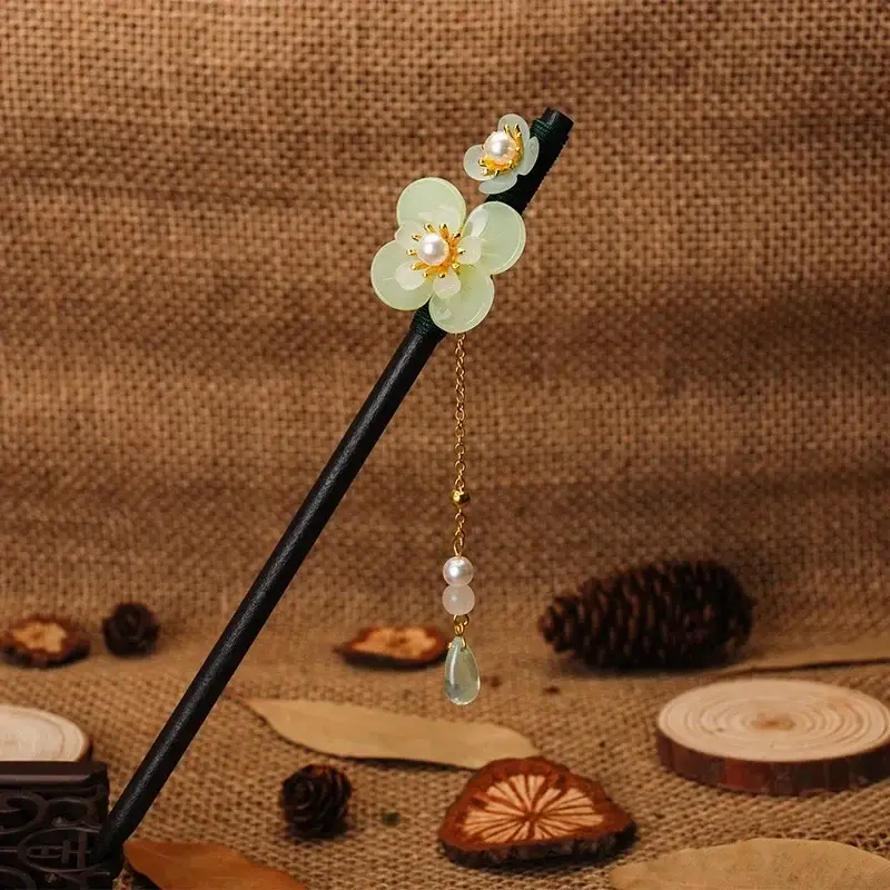 Fictional Hairpin Tassel Step Wooden Hairpin Imitation Ebony Headwear Disc Hair Han Clothes Accessories Hair-pulled Ancient Clothes Hair Women - Image 18