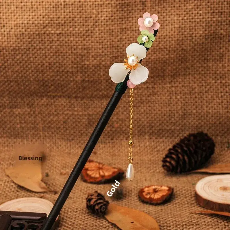Fictional Hairpin Tassel Step Wooden Hairpin Imitation Ebony Headwear Disc Hair Han Clothes Accessories Hair-pulled Ancient Clothes Hair Women - Image 19