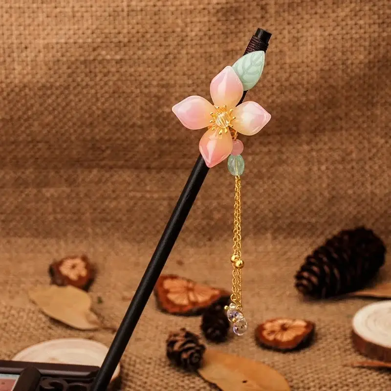 Fictional Hairpin Tassel Step Wooden Hairpin Imitation Ebony Headwear Disc Hair Han Clothes Accessories Hair-pulled Ancient Clothes Hair Women - Image 21