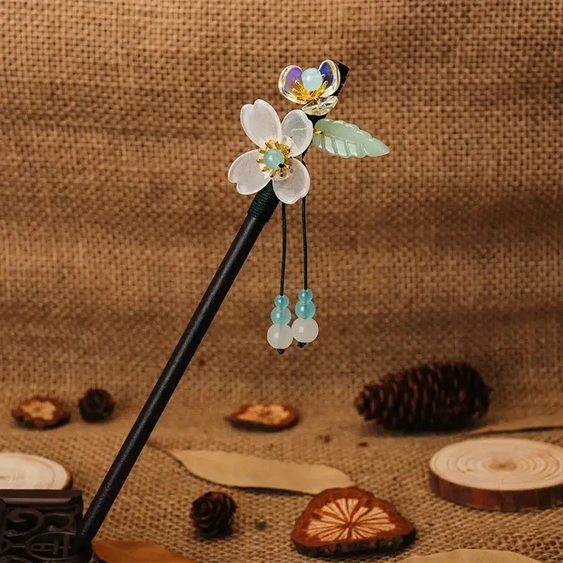 Fictional Hairpin Tassel Step Wooden Hairpin Imitation Ebony Headwear Disc Hair Han Clothes Accessories Hair-pulled Ancient Clothes Hair Women - Image 23