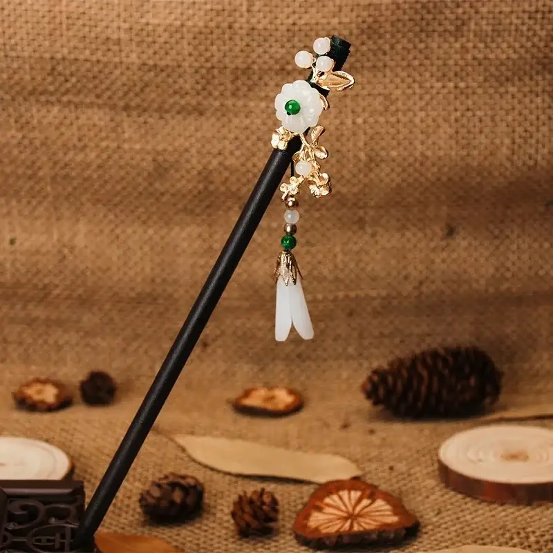 Fictional Hairpin Tassel Step Wooden Hairpin Imitation Ebony Headwear Disc Hair Han Clothes Accessories Hair-pulled Ancient Clothes Hair Women - Image 27