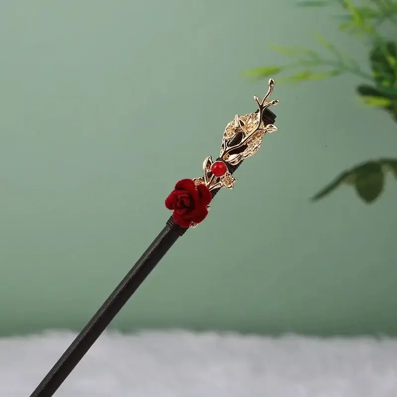 Fictional Hairpin Tassel Step Wooden Hairpin Imitation Ebony Headwear Disc Hair Han Clothes Accessories Hair-pulled Ancient Clothes Hair Women - Image 30