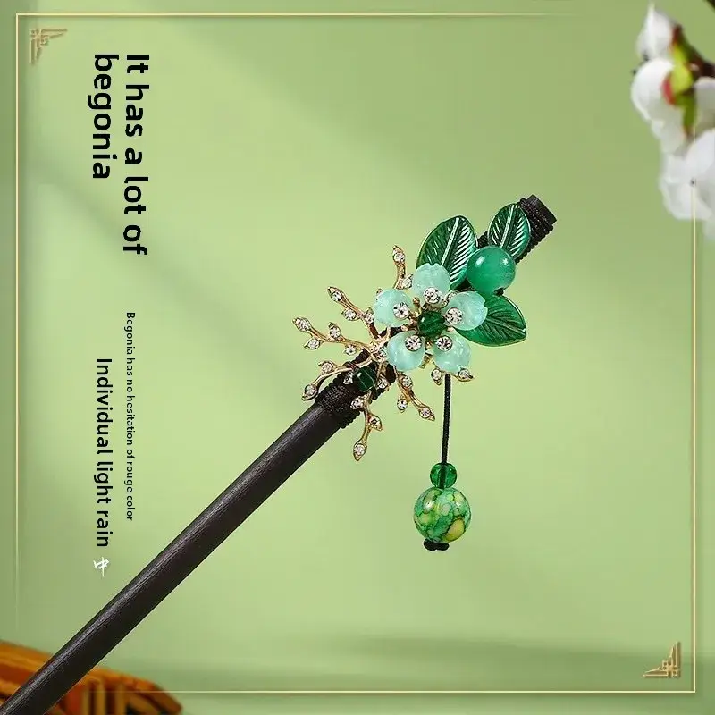 Fictional Hairpin Tassel Step Wooden Hairpin Imitation Ebony Headwear Disc Hair Han Clothes Accessories Hair-pulled Ancient Clothes Hair Women - Image 38