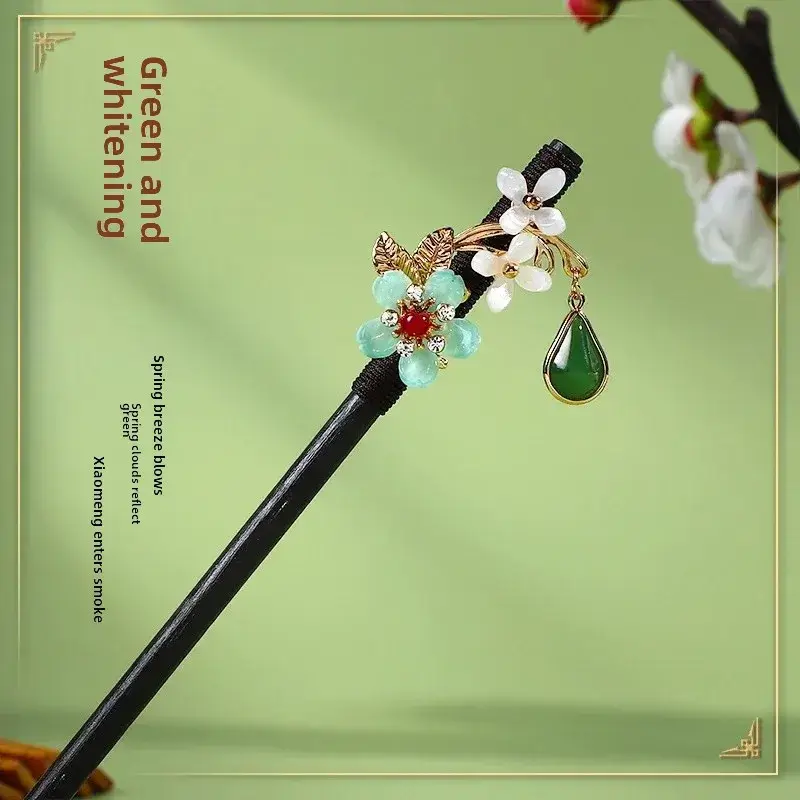 Fictional Hairpin Tassel Step Wooden Hairpin Imitation Ebony Headwear Disc Hair Han Clothes Accessories Hair-pulled Ancient Clothes Hair Women - Image 39
