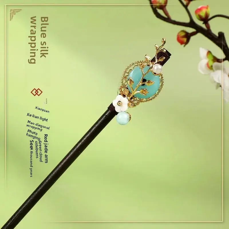 Fictional Hairpin Tassel Step Wooden Hairpin Imitation Ebony Headwear Disc Hair Han Clothes Accessories Hair-pulled Ancient Clothes Hair Women - Image 41