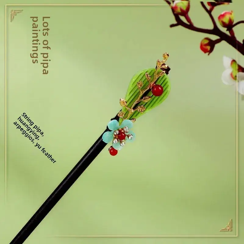 Fictional Hairpin Tassel Step Wooden Hairpin Imitation Ebony Headwear Disc Hair Han Clothes Accessories Hair-pulled Ancient Clothes Hair Women - Image 42