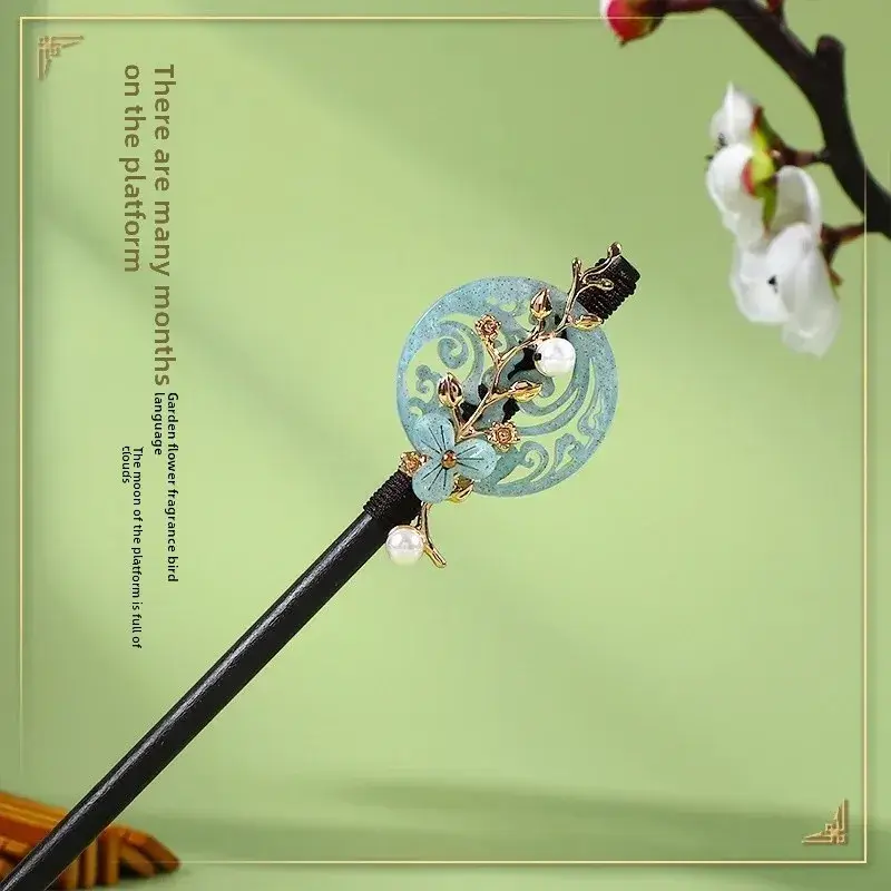Fictional Hairpin Tassel Step Wooden Hairpin Imitation Ebony Headwear Disc Hair Han Clothes Accessories Hair-pulled Ancient Clothes Hair Women - Image 43