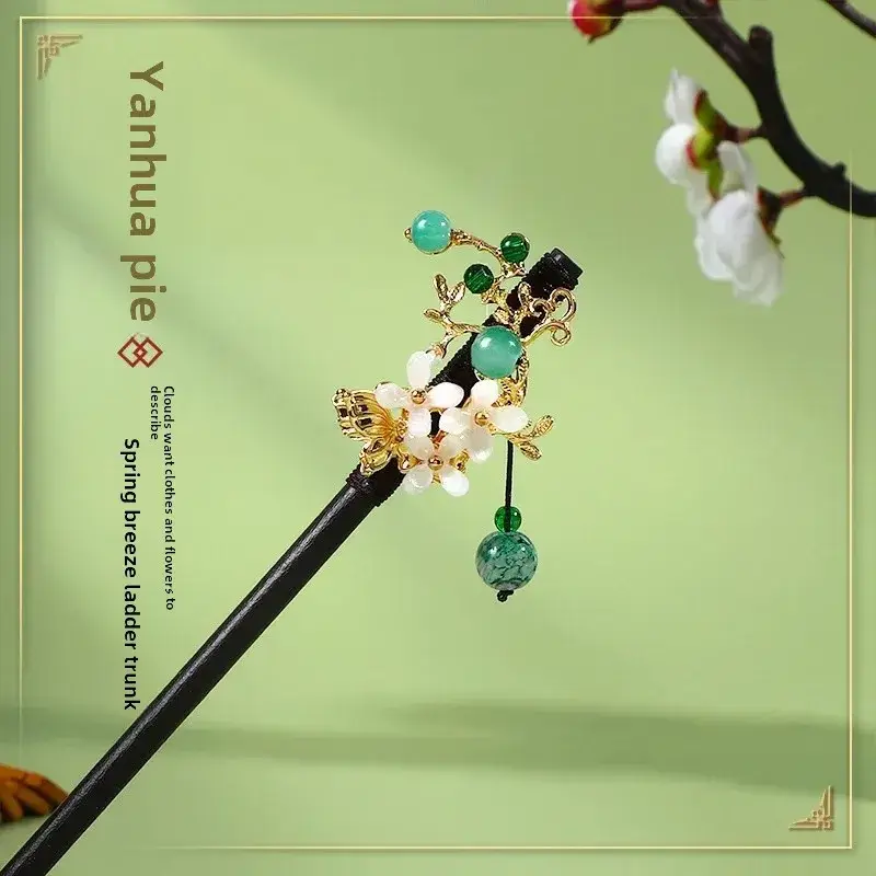 Fictional Hairpin Tassel Step Wooden Hairpin Imitation Ebony Headwear Disc Hair Han Clothes Accessories Hair-pulled Ancient Clothes Hair Women - Image 5