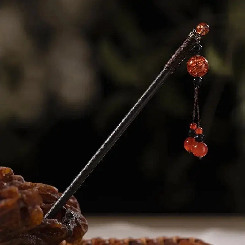 Fictional Hairpin Tassel Step Wooden Hairpin Imitation Ebony Headwear Disc Hair Han Clothes Accessories Hair-pulled Ancient Clothes Hair Women - Image 61