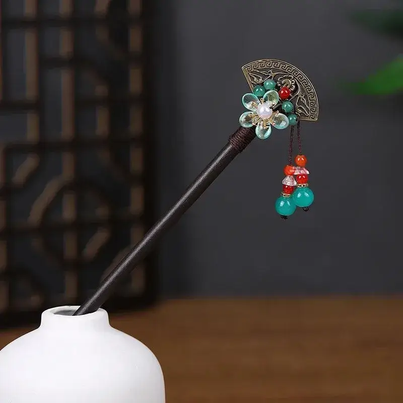 Fictional Hairpin Tassel Step Wooden Hairpin Imitation Ebony Headwear Disc Hair Han Clothes Accessories Hair-pulled Ancient Clothes Hair Women - Image 72