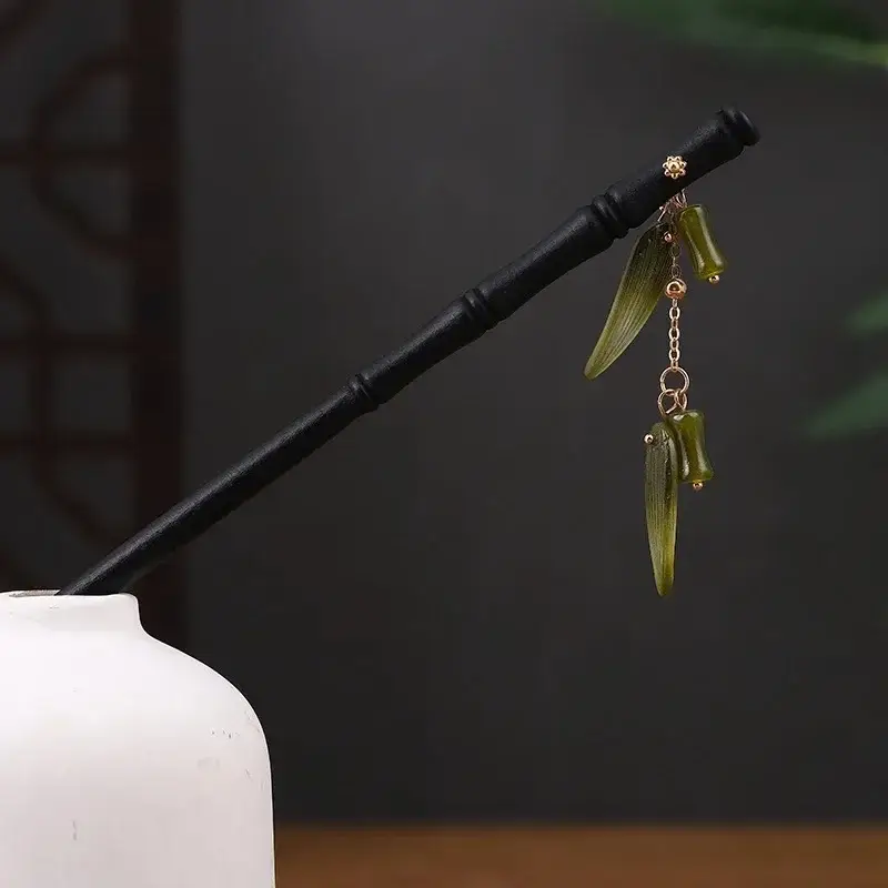 Fictional Hairpin Tassel Step Wooden Hairpin Imitation Ebony Headwear Disc Hair Han Clothes Accessories Hair-pulled Ancient Clothes Hair Women - Image 76