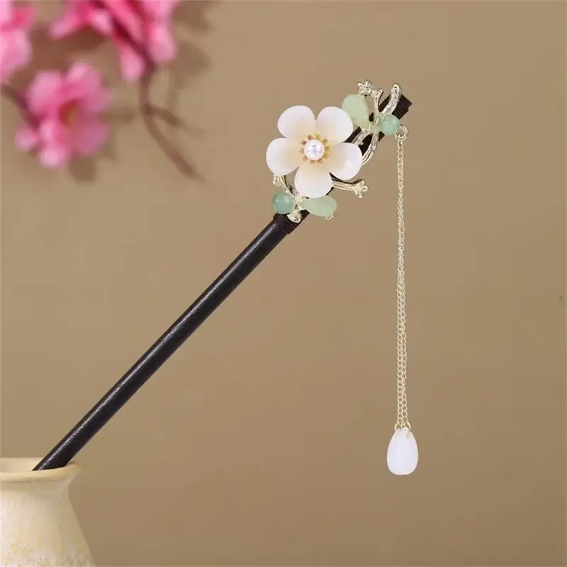 Fictional Hairpin Tassel Step Wooden Hairpin Imitation Ebony Headwear Disc Hair Han Clothes Accessories Hair-pulled Ancient Clothes Hair Women - Image 8