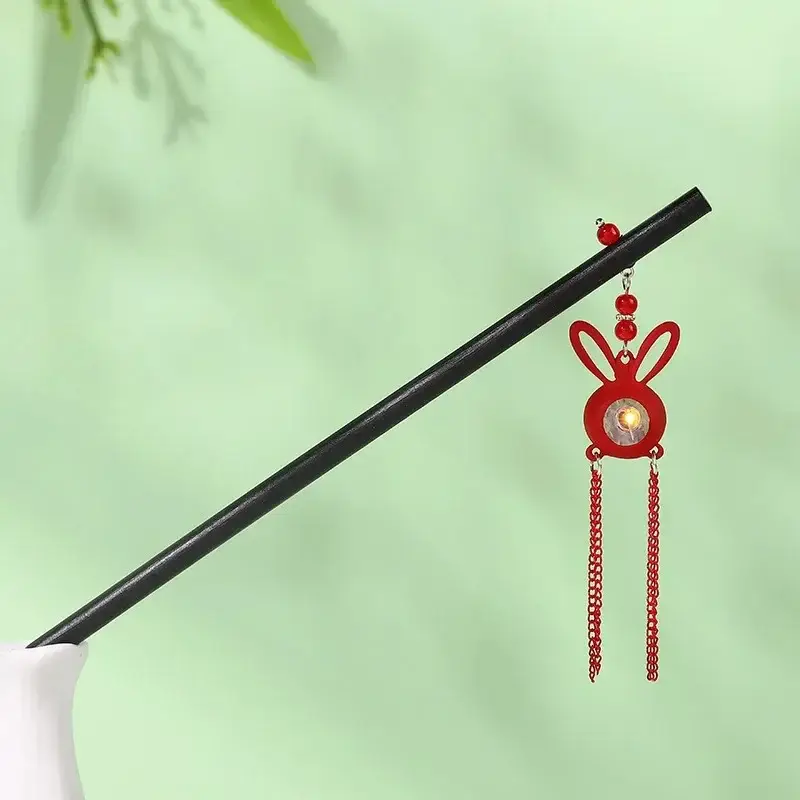 Fictional Hairpin Tassel Step Wooden Hairpin Imitation Ebony Headwear Disc Hair Han Clothes Accessories Hair-pulled Ancient Clothes Hair Women - Image 84