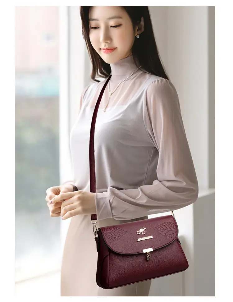 Black Embossed Leather Crossbody Bag for Women — feature 10