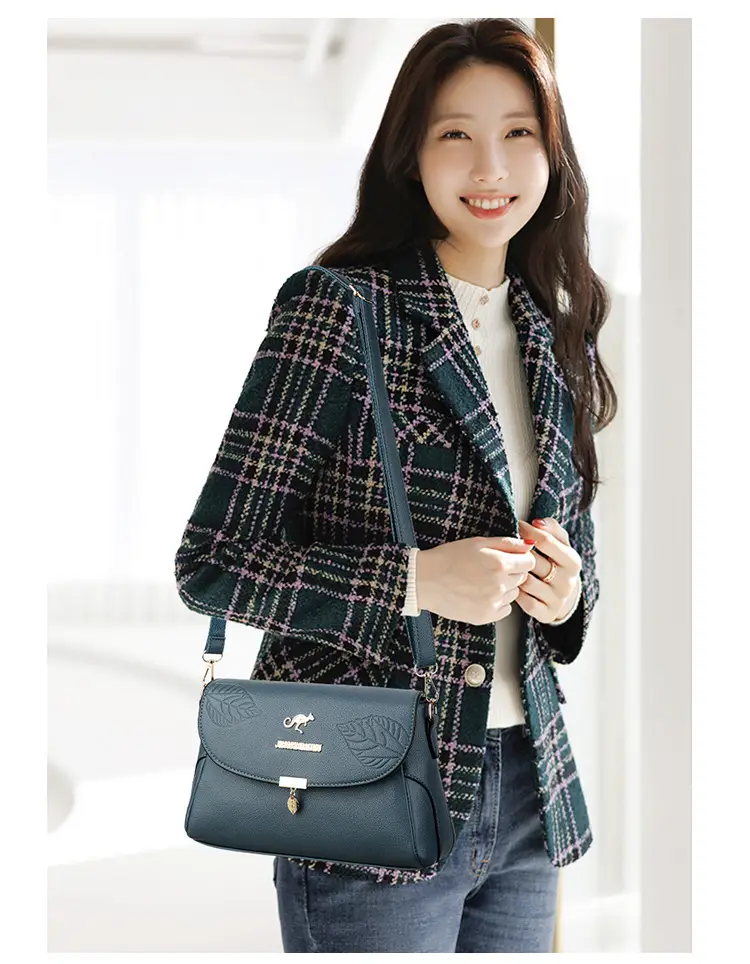 Black Embossed Leather Crossbody Bag for Women — feature 13