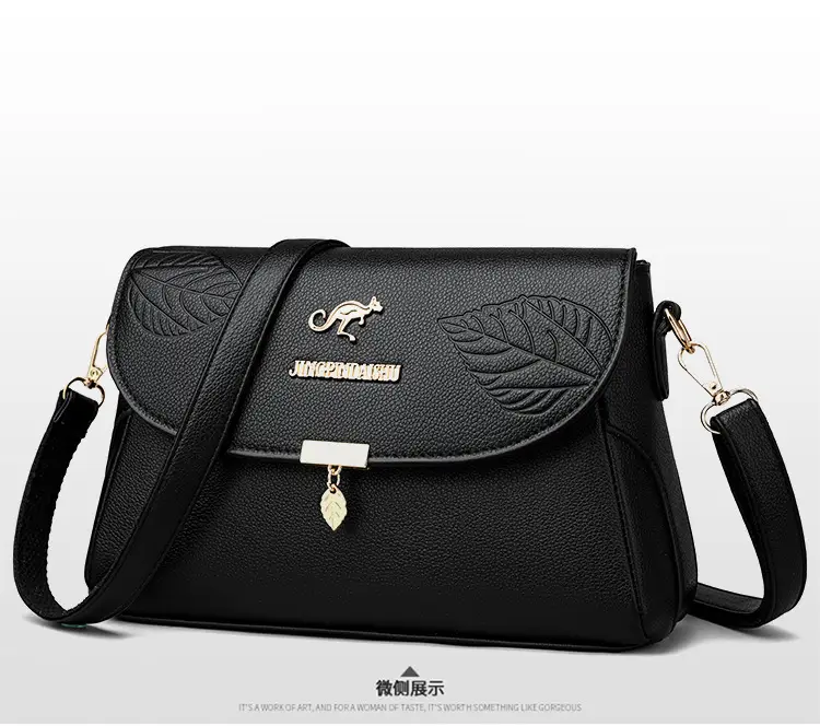 Black Embossed Leather Crossbody Bag for Women — feature 17