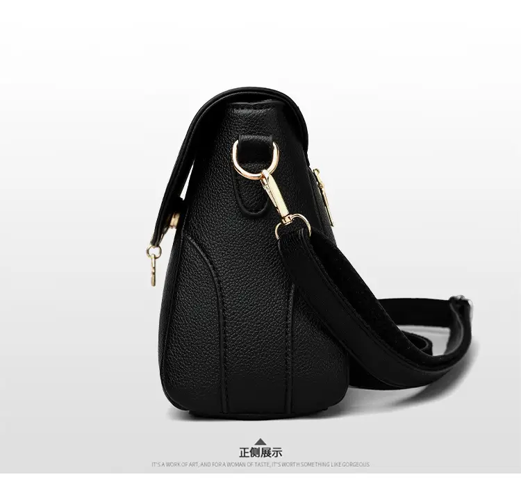 Black Embossed Leather Crossbody Bag for Women — feature 18