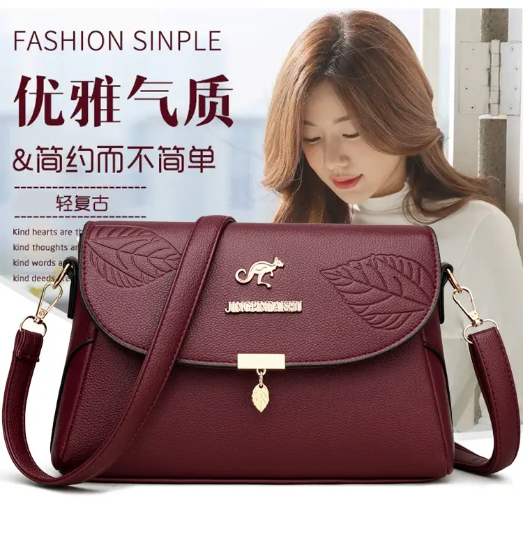 Black Embossed Leather Crossbody Bag for Women — feature 2
