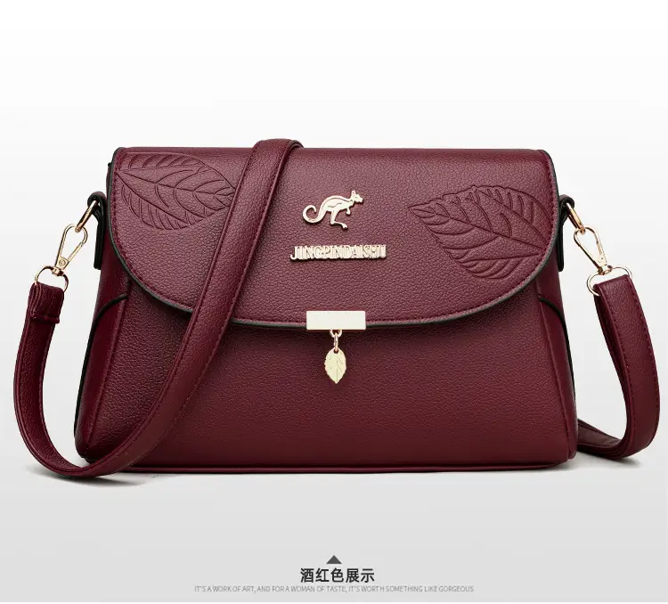 Black Embossed Leather Crossbody Bag for Women — feature 23