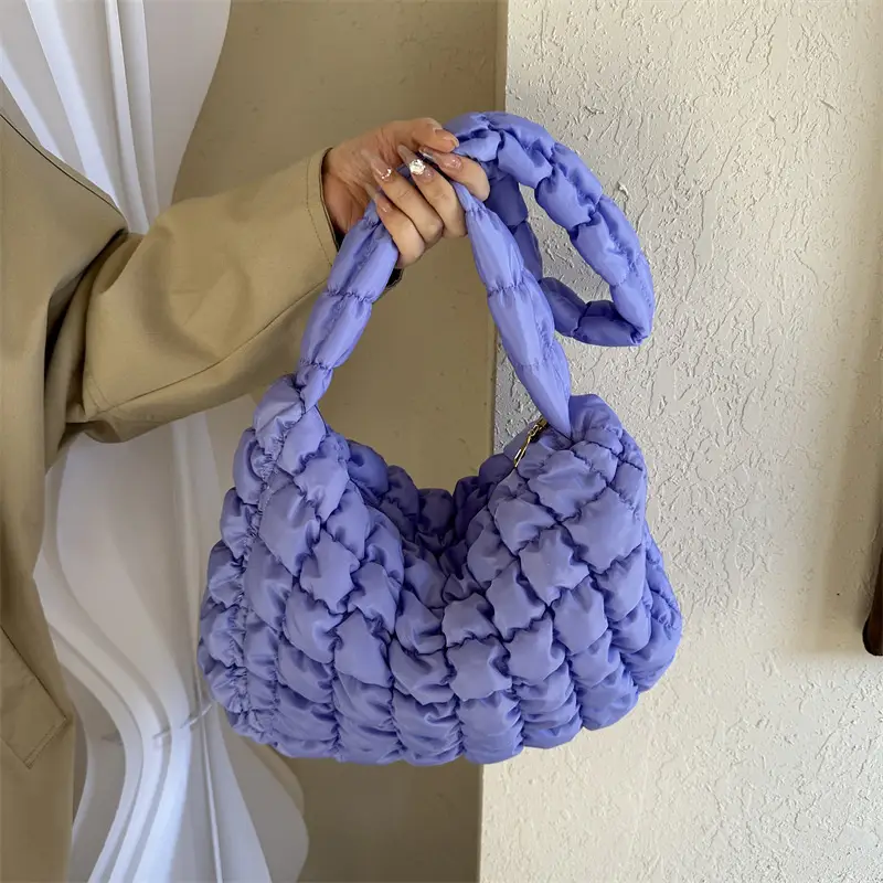 Blue Quilted Shoulder Bag for Women 2023 - Image 8