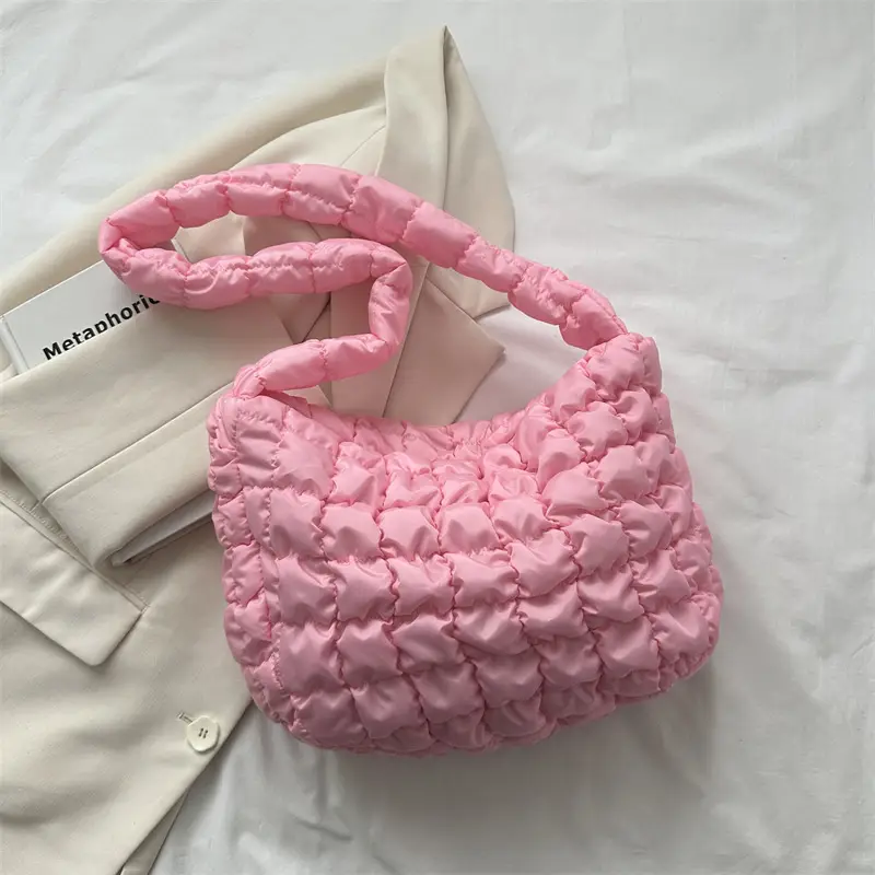 Blue Quilted Shoulder Bag for Women 2023 - Image 5