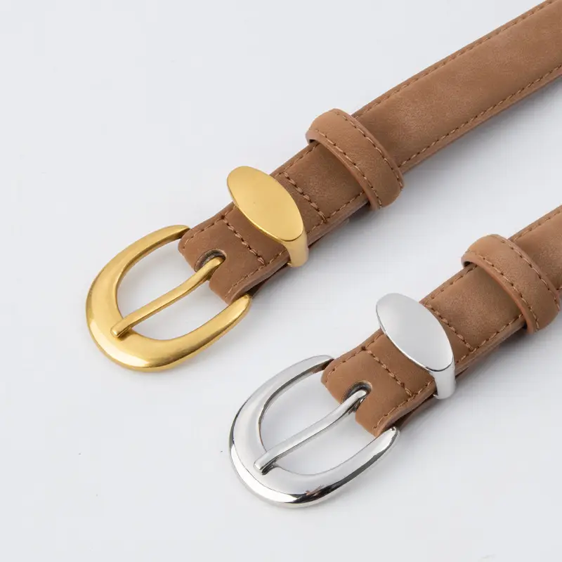 Vintage Frosted Leather Belt for Women