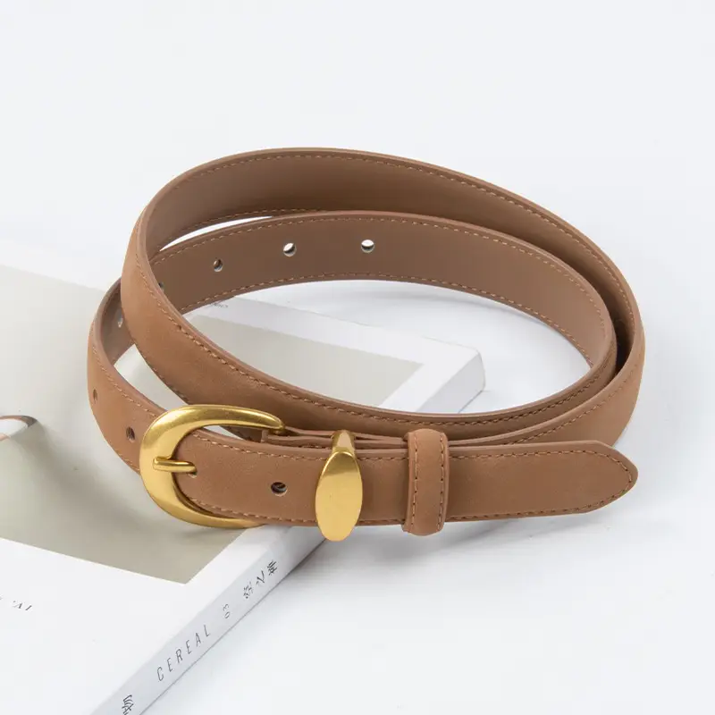 Vintage Frosted Leather Belt for Women