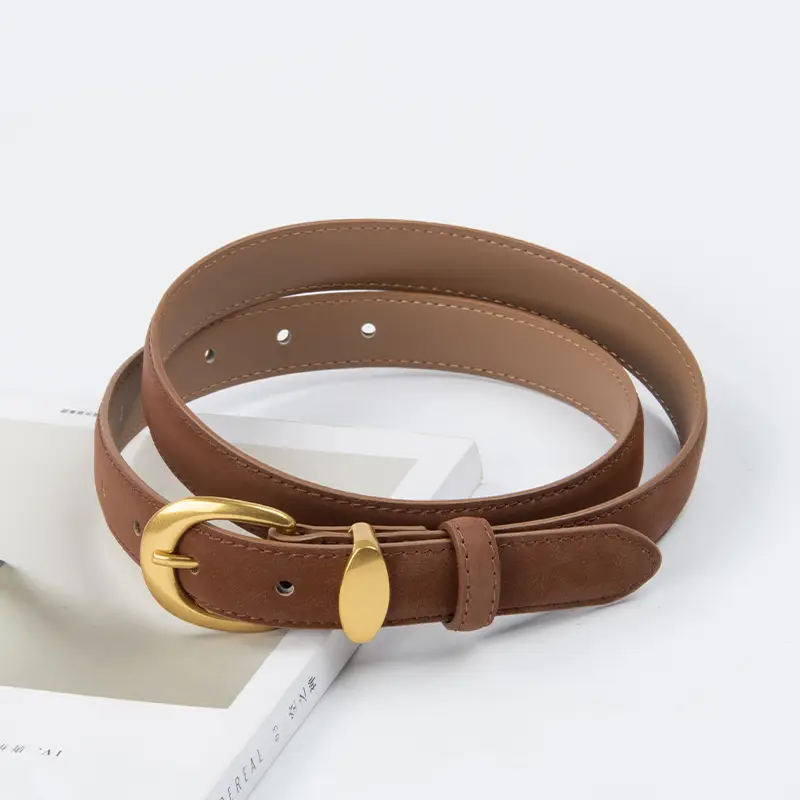 Vintage Frosted Leather Belt for Women