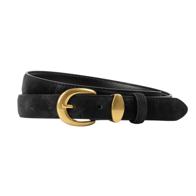 Vintage Frosted Leather Belt for Women