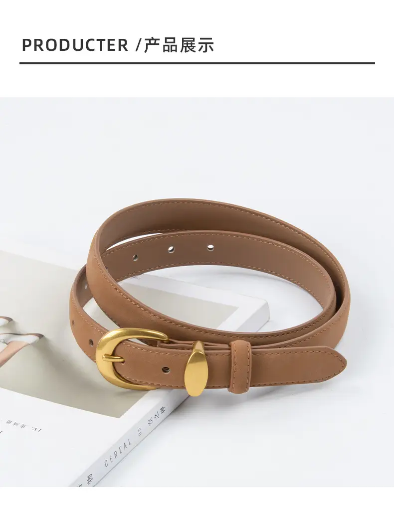 Vintage Frosted Leather Belt for Women — feature 10