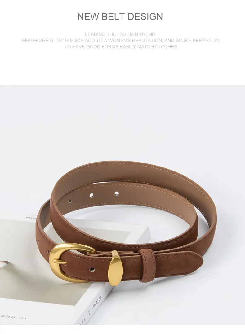 Vintage Frosted Leather Belt for Women — feature 11