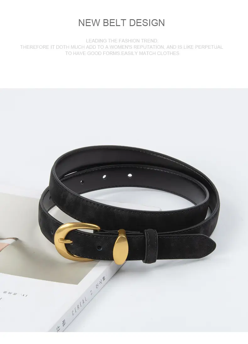 Vintage Frosted Leather Belt for Women — feature 12