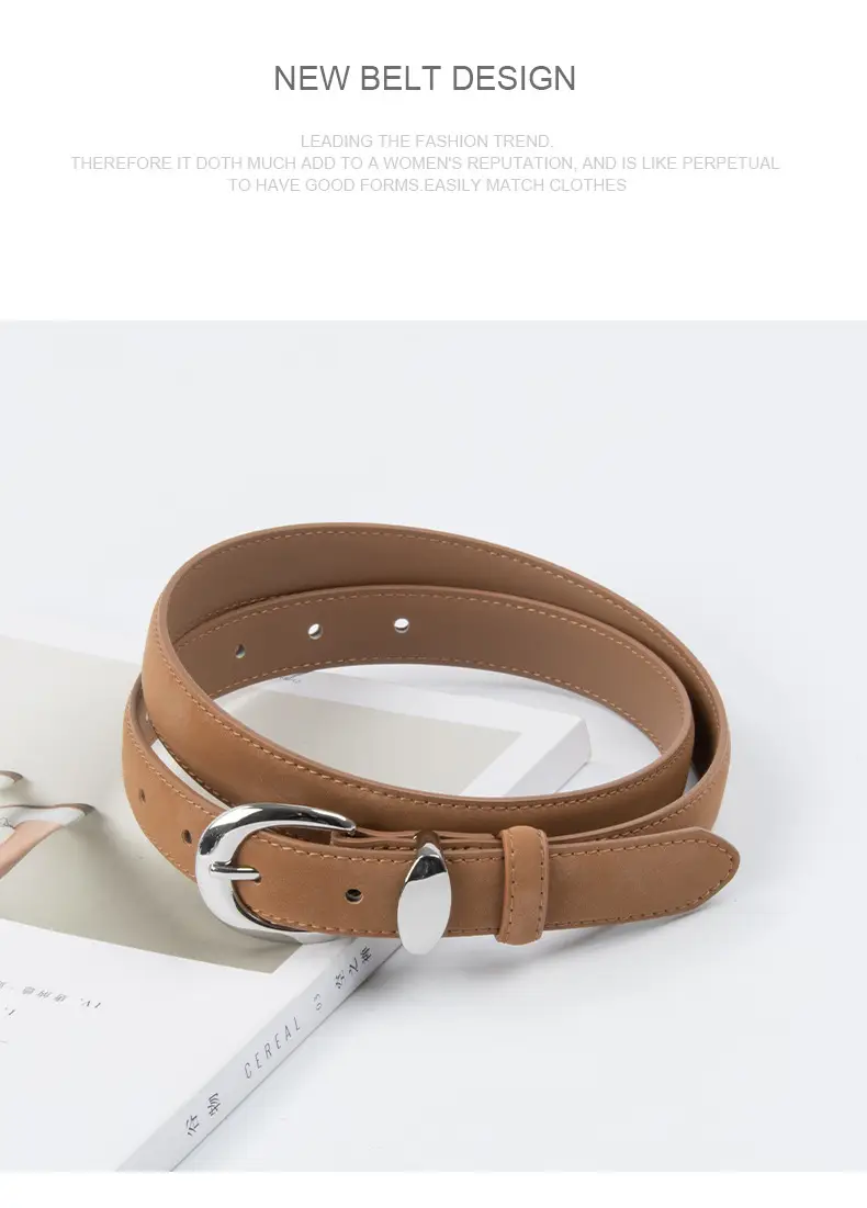 Vintage Frosted Leather Belt for Women — feature 13