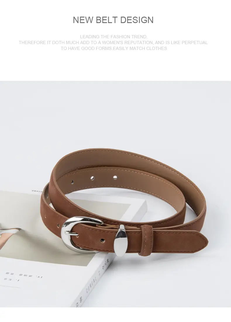Vintage Frosted Leather Belt for Women — feature 14