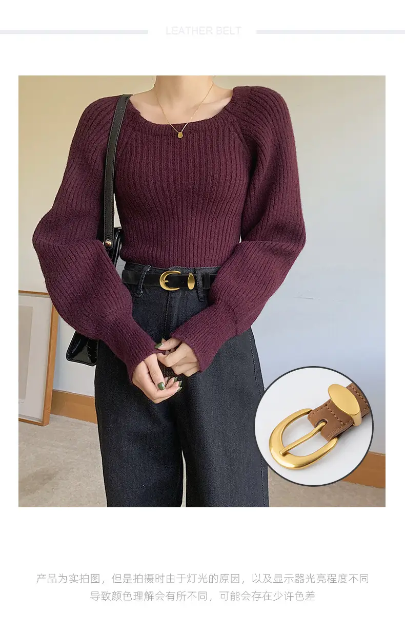Vintage Frosted Leather Belt for Women — feature 2