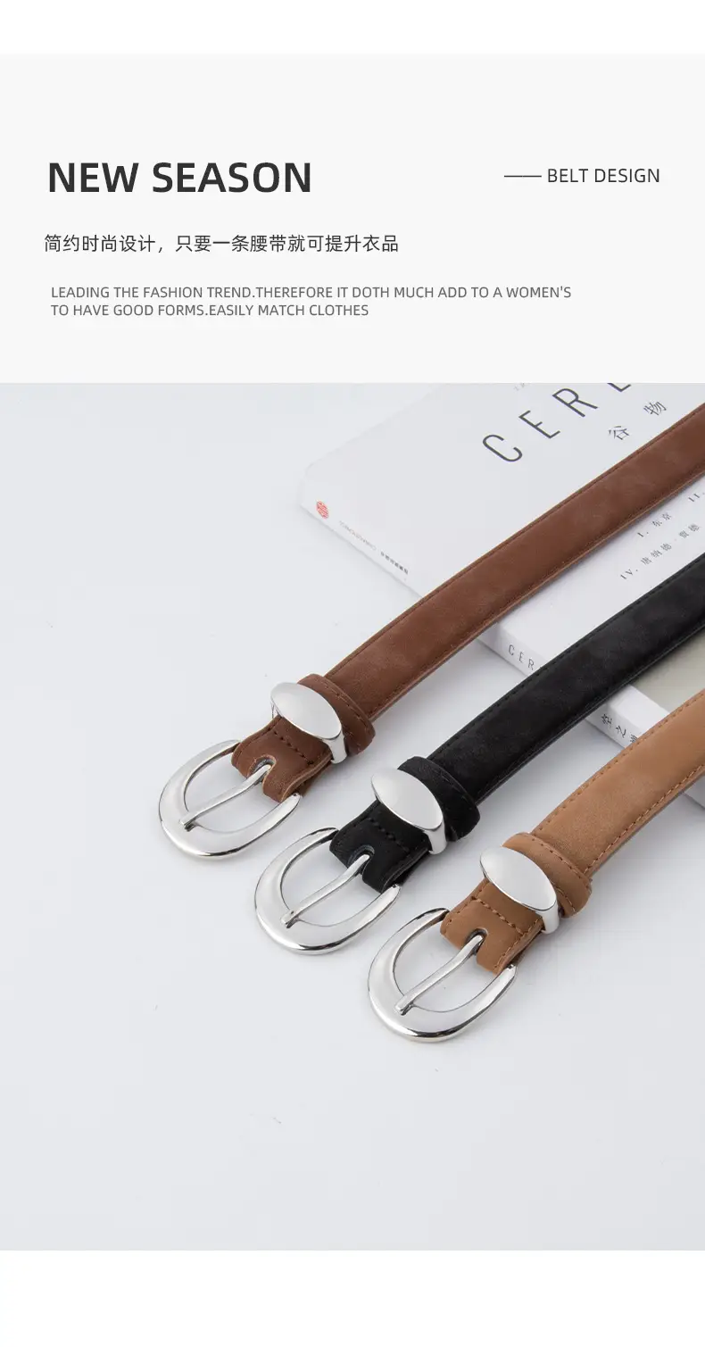 Vintage Frosted Leather Belt for Women — feature 5