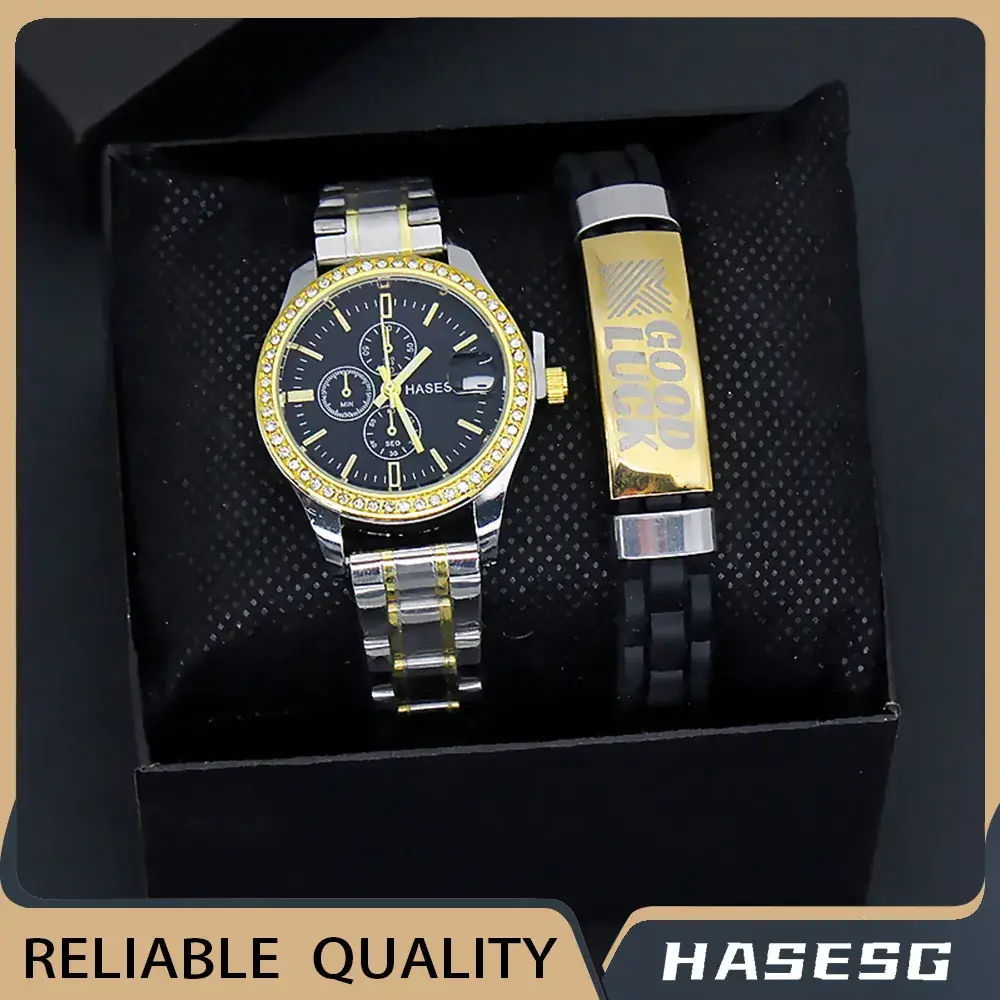 Gold Plated Women's Quartz Watch with Bracelet Set - Image 14