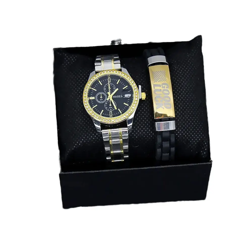 Gold Plated Women's Quartz Watch with Bracelet Set - Image 16
