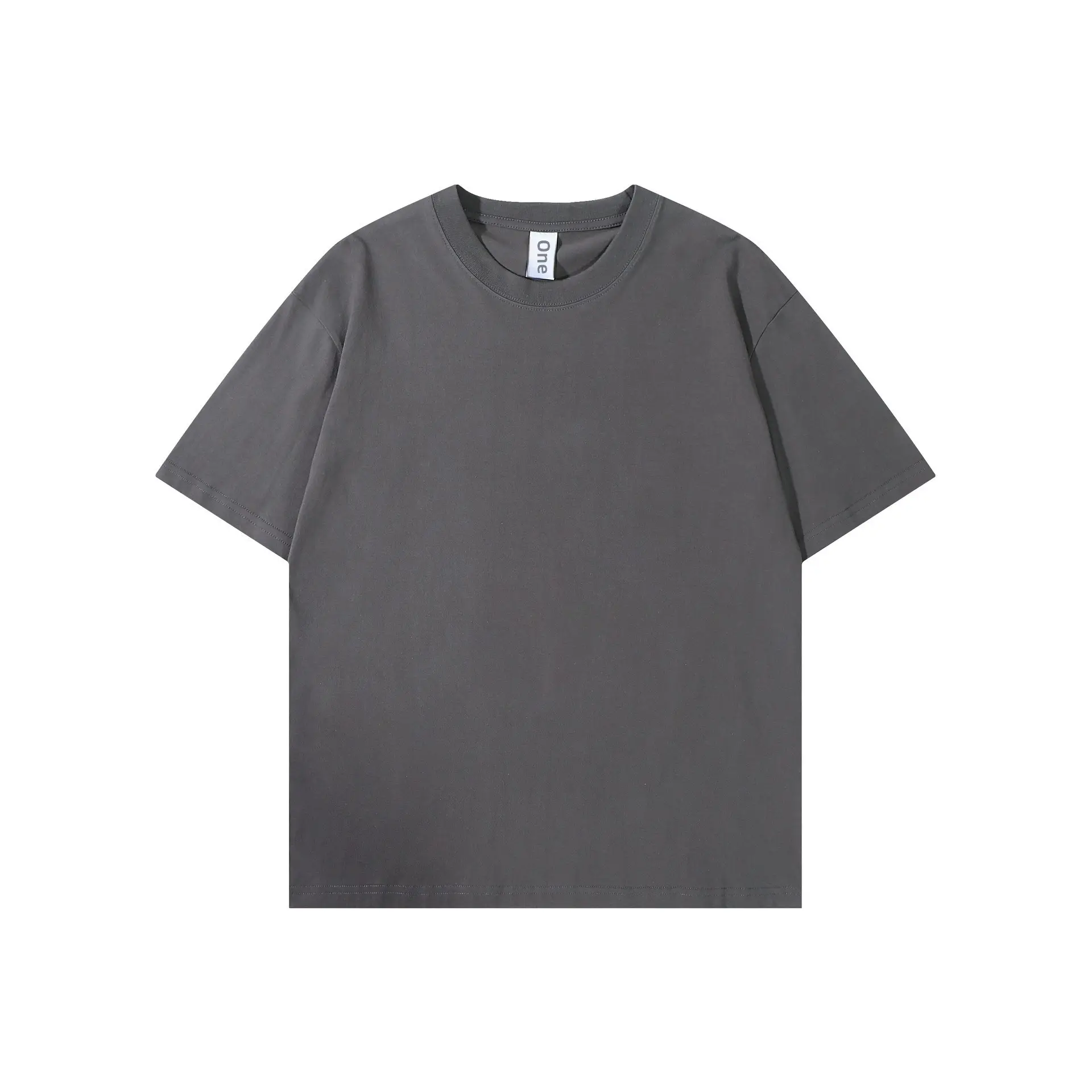 Women Cotton Grey T-Shirt Loose Fit Short Sleeve - Image 22