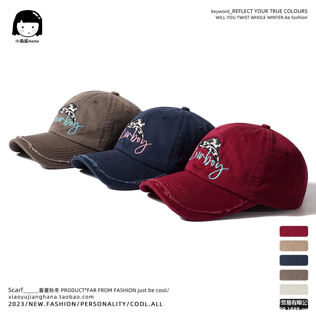 Women Cowboy Embroidered Cap Blue - Image 10