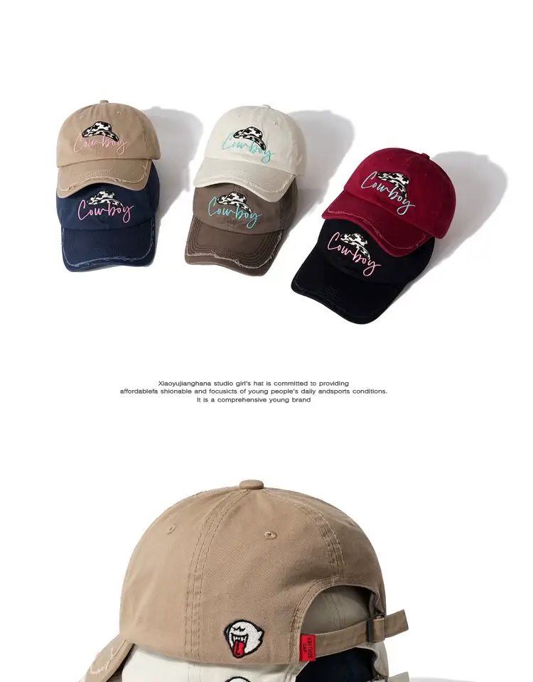 Women Cowboy Embroidered Cap Blue — feature 2
