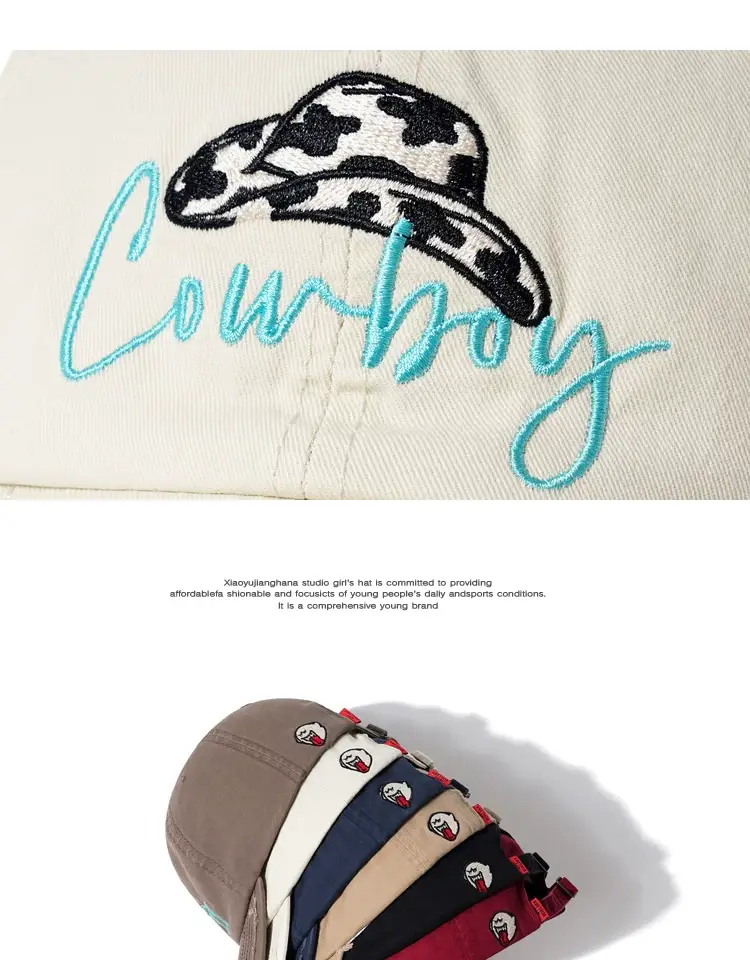 Women Cowboy Embroidered Cap Blue — feature 4