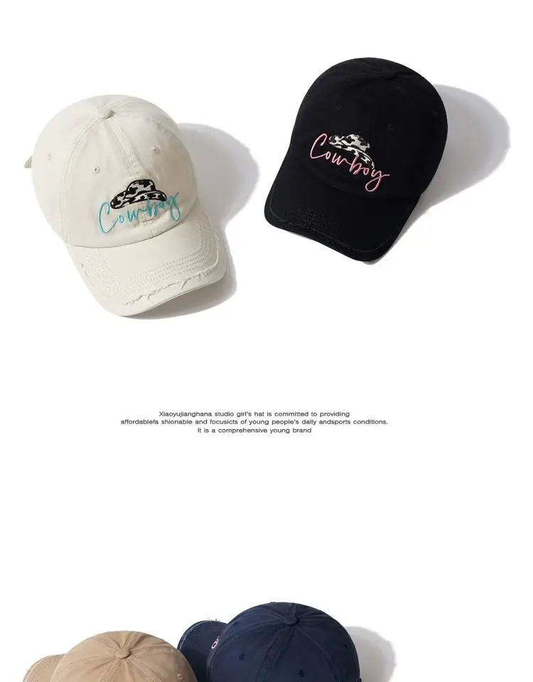Women Cowboy Embroidered Cap Blue — feature 6