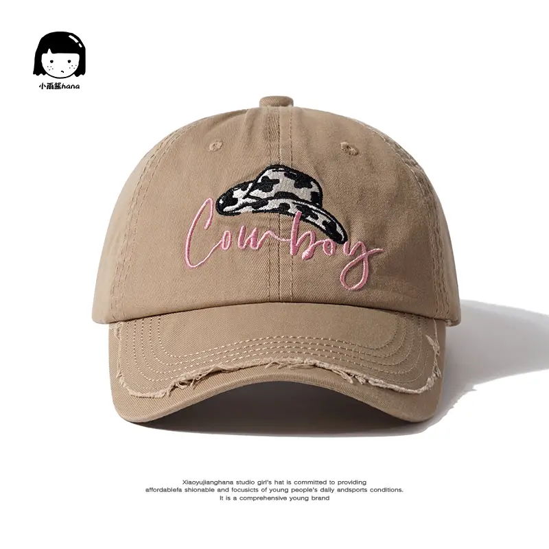 Women Cowboy Embroidered Cap Blue - Image 2